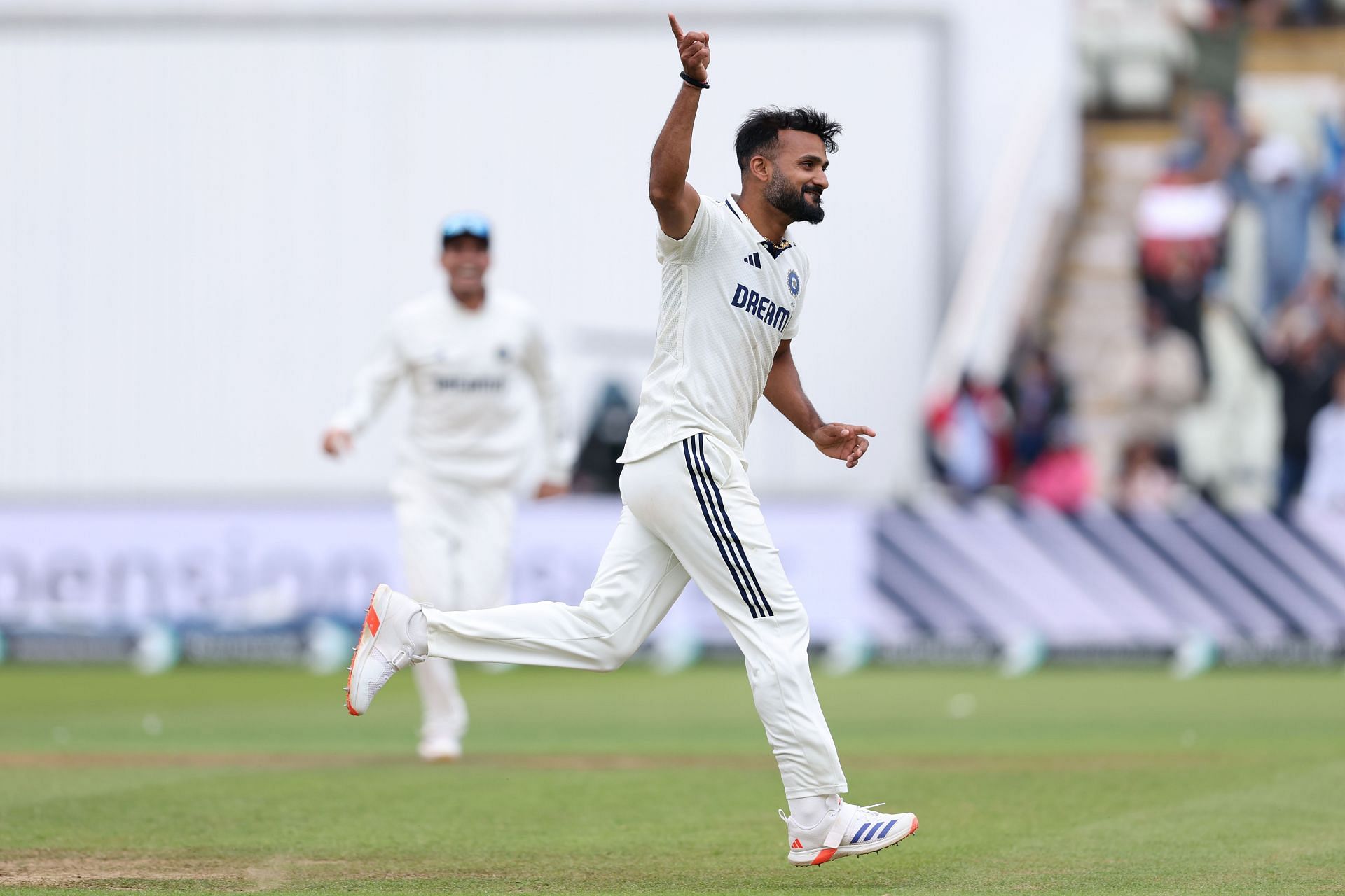 Akash Deep celebrates Jamie Smith's wicket. (Credits: Getty)
